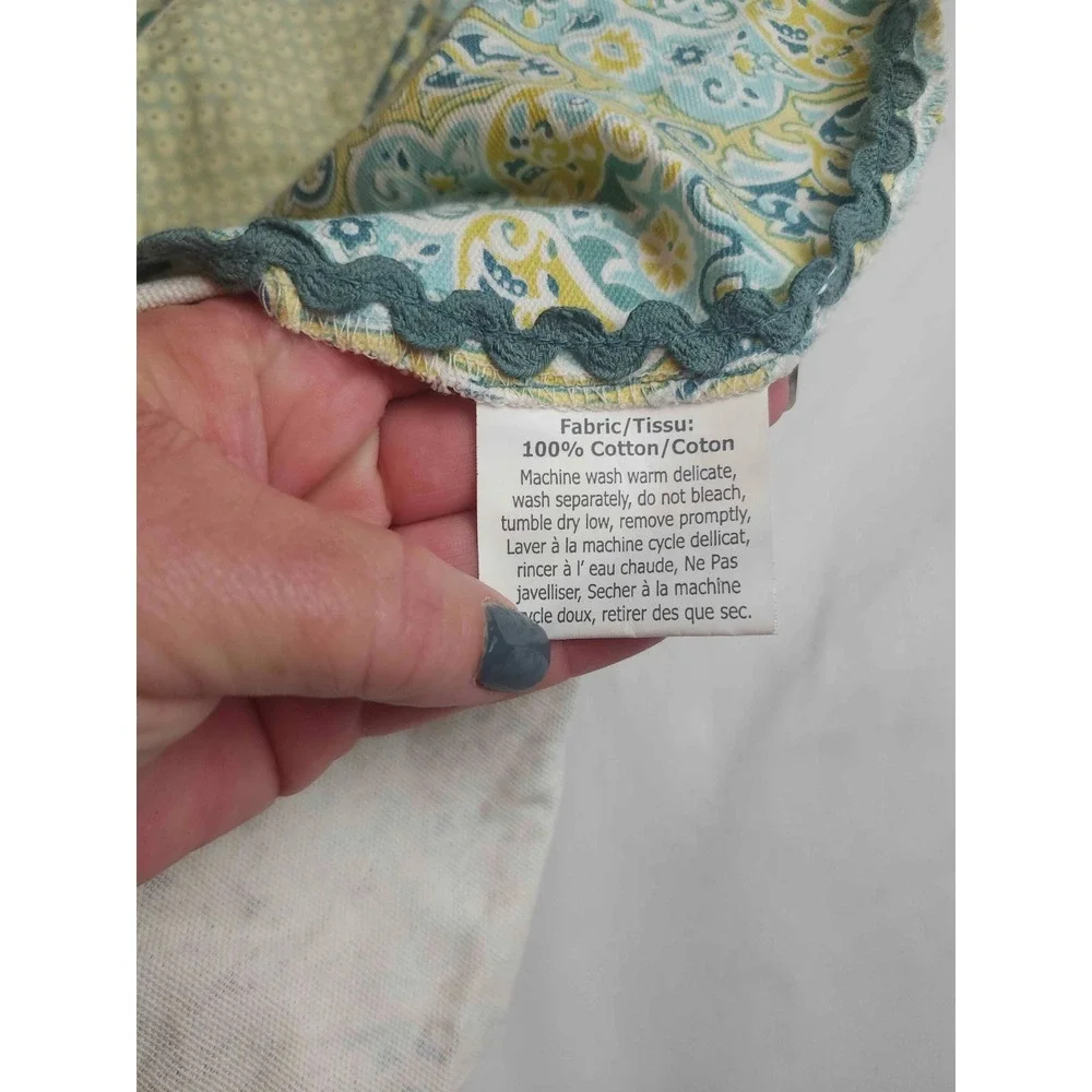 Simply Envogue Apron Womens One Size Blue Yellow Paisley Cotton Kitchen Cooking